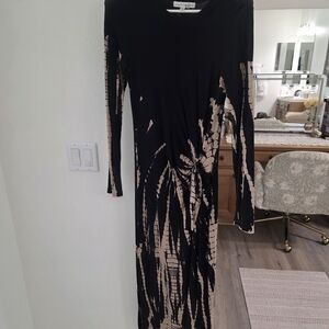 Young Fabulous & Broke Black and Tan Long Sleeve Dress